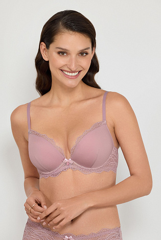 Бюстгальтер формованная чашка пуш-ап с глубоким вырезом декольте