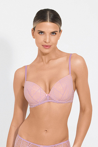 Бюстгальтер формованная чашка пуш-ап с глубоким вырезом декольте